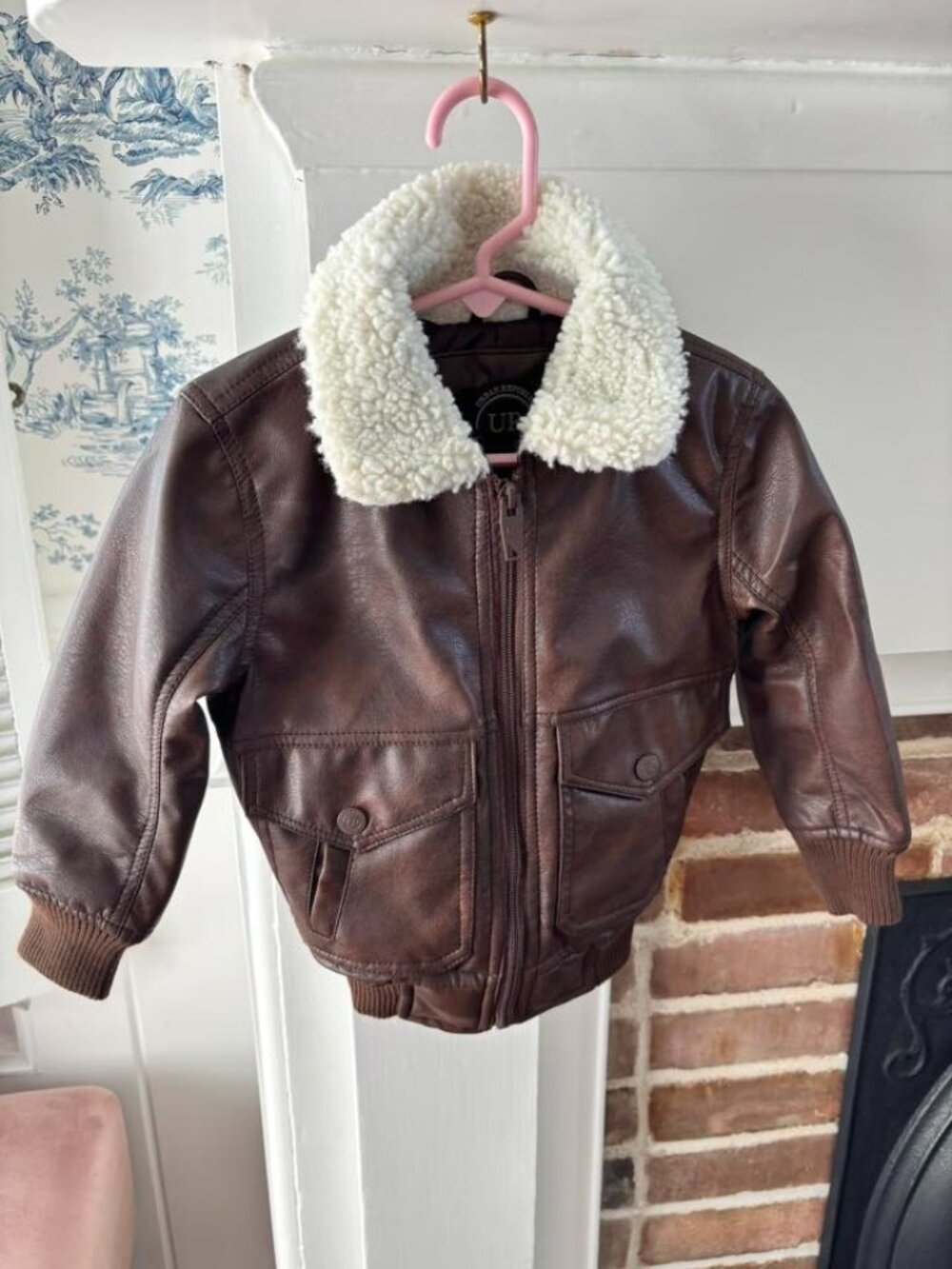 Urban Republic Faux Leather Bomber Jacket (Boy)